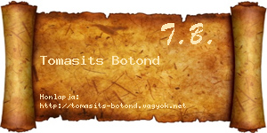 Tomasits Botond névjegykártya